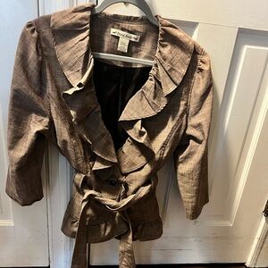 Women’s Tan Blazer With Belt Size Large